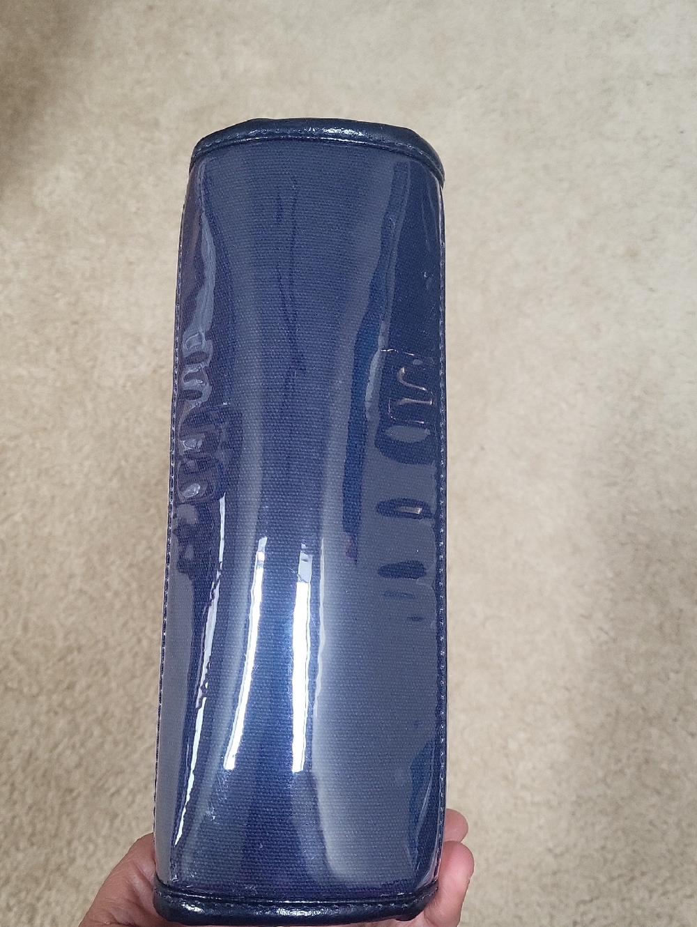 Golf Girl Navy & Cream Wristlet Pouch Canvad W Plastic Lining Wipeable Like New - Picture 4 of 9